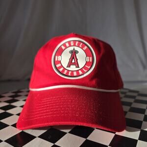 Los Angeles Angels Hat Cap Snap Back Adult Rope Red Giveaway Sixth Man Nitto MLB